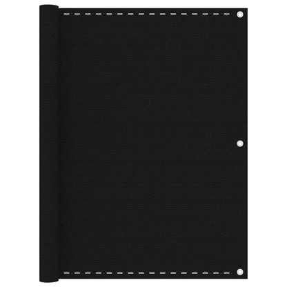Balkonscherm 120x600 cm HDPE zwart