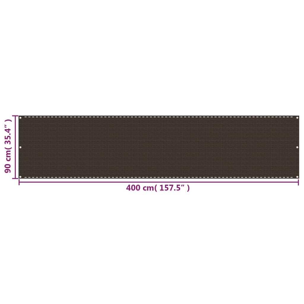 Balkonscherm Hdpe Bruin 90 x 400 cm