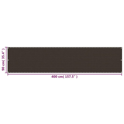 Balkonscherm Hdpe Bruin 90 x 400 cm