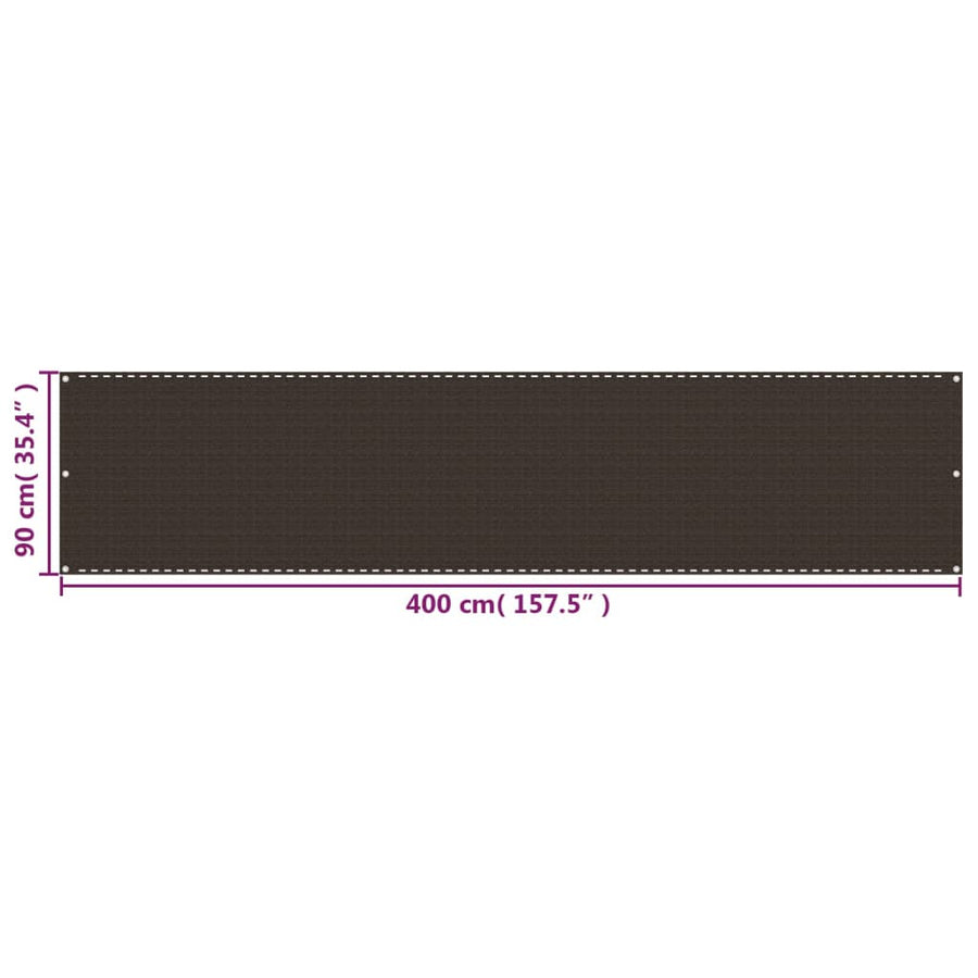 Balkonscherm Hdpe Bruin 90 x 400 cm