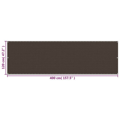 Balkonscherm Hdpe Bruin 120 x 400 cm