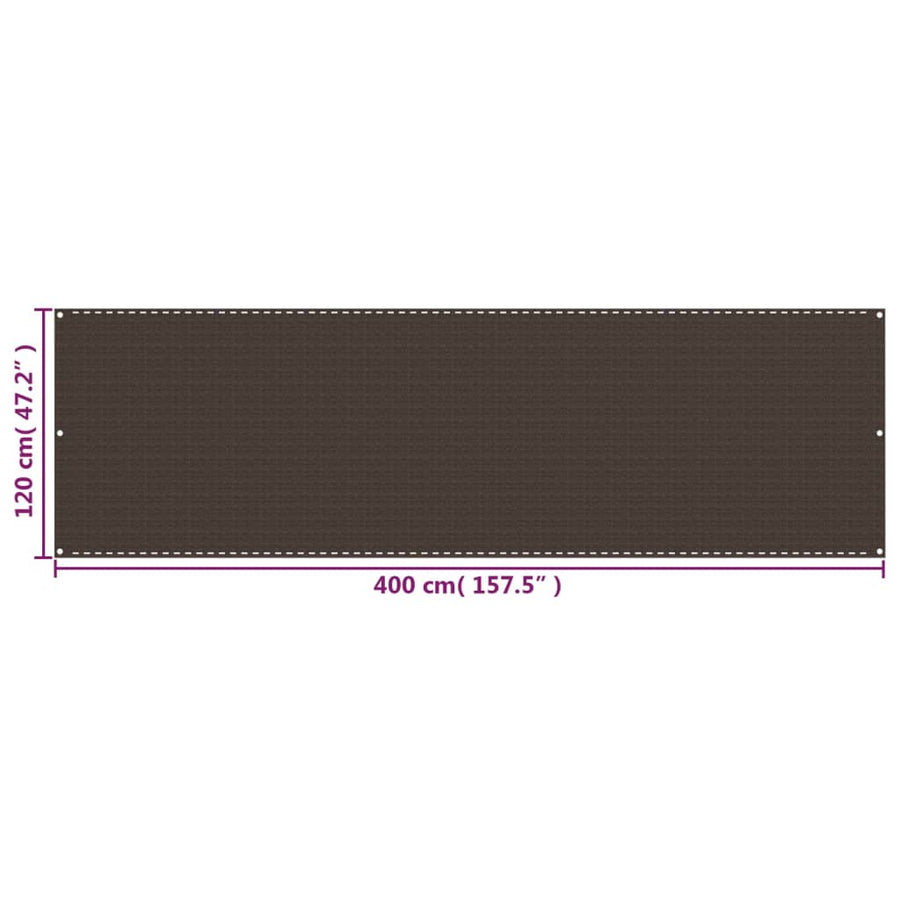 Balkonscherm Hdpe Bruin 120 x 400 cm