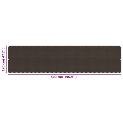 Balkonscherm Hdpe Bruin 120 x 500 cm