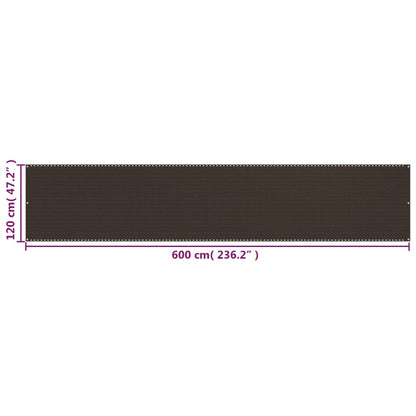 Balkonscherm Hdpe Bruin 120 x 600 cm