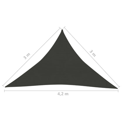 Zonnezeil 160 G/M² 3X3X4,2 M Hdpe Kleurig Antraciet 3 x 3 x 4.2 m