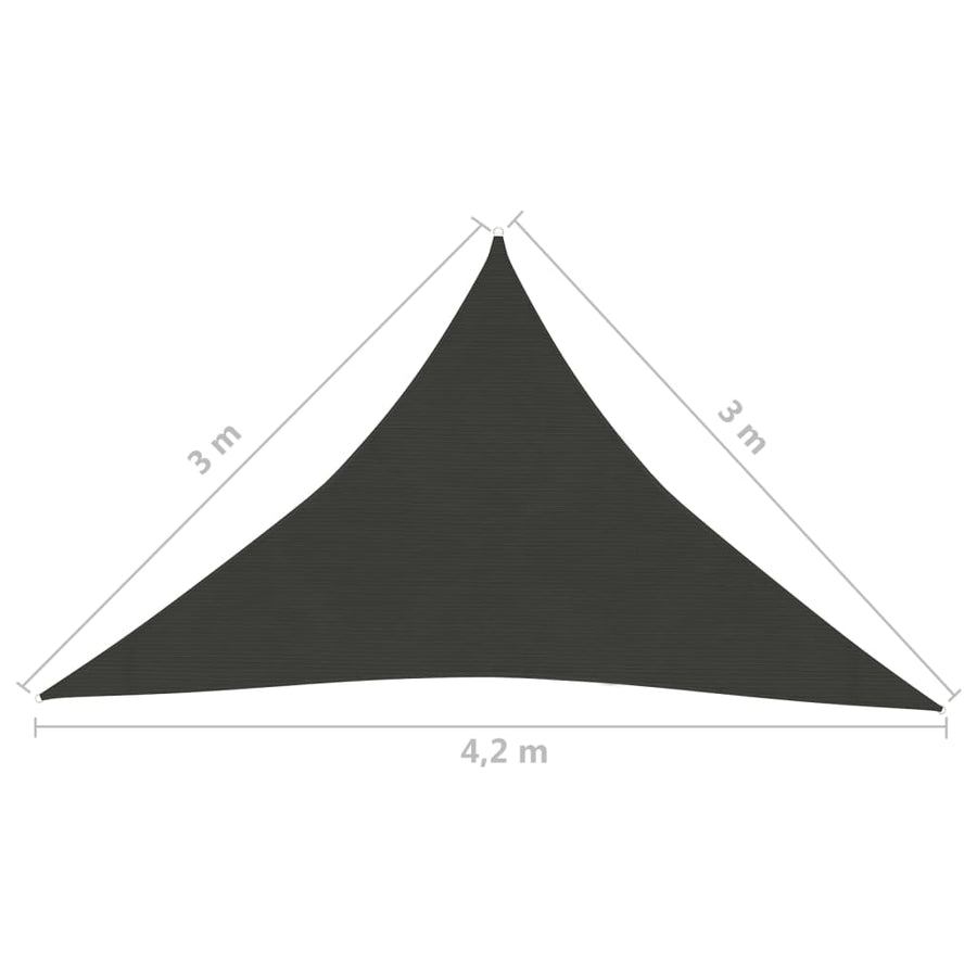 Zonnezeil 160 G/M² 3X3X4,2 M Hdpe Kleurig Antraciet 3 x 3 x 4.2 m