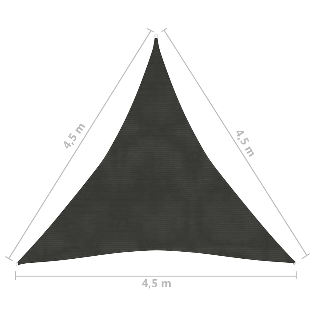 Zonnezeil 160 G/M² 4,5X4,5X4,5 M Hdpe Kleurig Antraciet 4.5 x 4.5 x 4.5 m