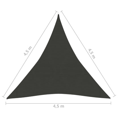 Zonnezeil 160 G/M² 4,5X4,5X4,5 M Hdpe Kleurig Antraciet 4.5 x 4.5 x 4.5 m