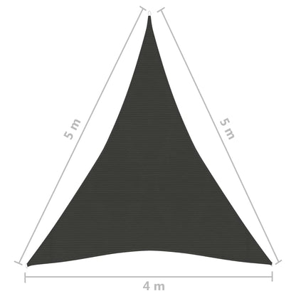 Zonnezeil 160 G/M² Hdpe Kleurig Antraciet 4 x 5 x 5 m