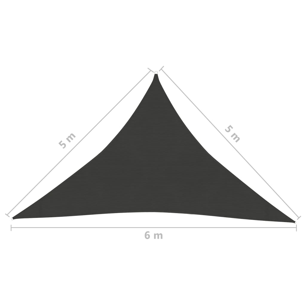 Zonnezeil 160 G/M² Hdpe Kleurig Antraciet 5 x 5 x 6 m