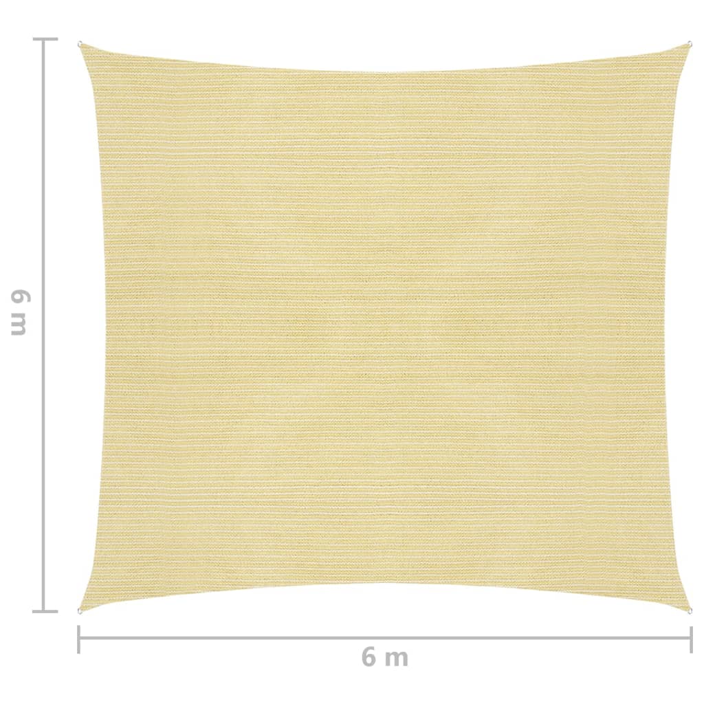 Zonnezeil 160 g/m² 6x6 m HDPE beige 6 x 6 m Beige