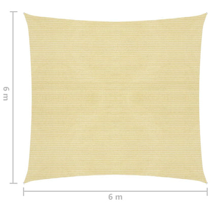 Zonnezeil 160 g/m² 6x6 m HDPE beige 6 x 6 m Beige