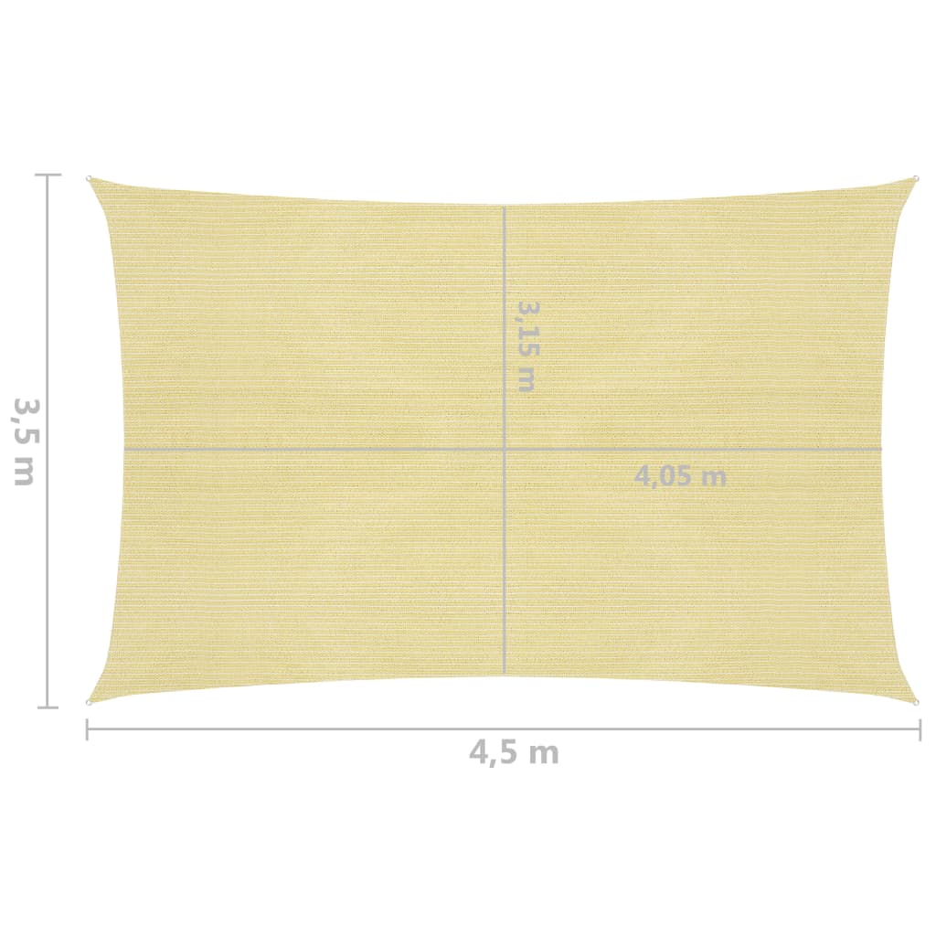 Zonnezeil 160 g/m² 3,5x4,5 m HDPE beige 3.5 x 4.5 m