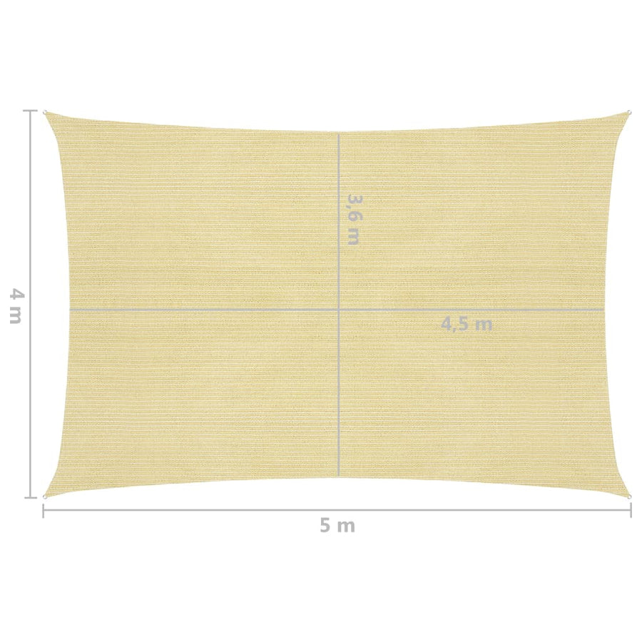 Zonnezeil 160 G/M² Hdpe Beige 4 x 5 m
