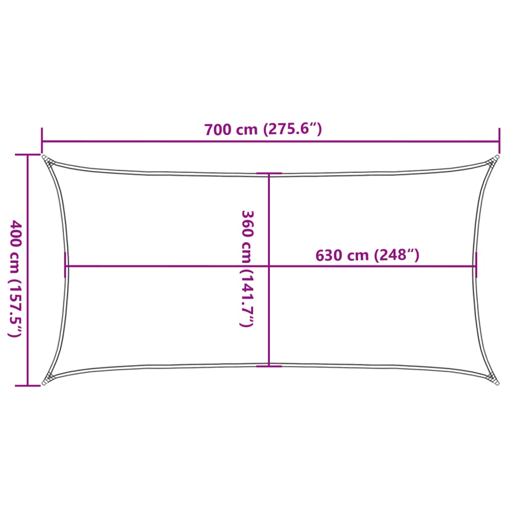 Zonnezeil 160 G/M² 4X7 M Hdpe Beige Beige