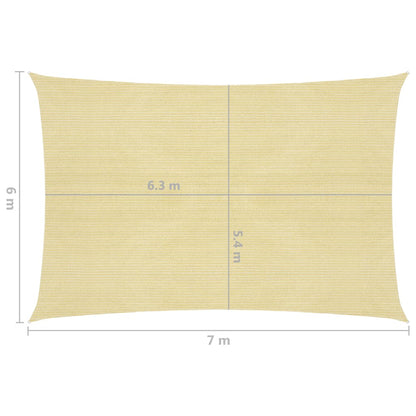 Zonnezeil 160 G/M² Hdpe Beige 6 x 7 m