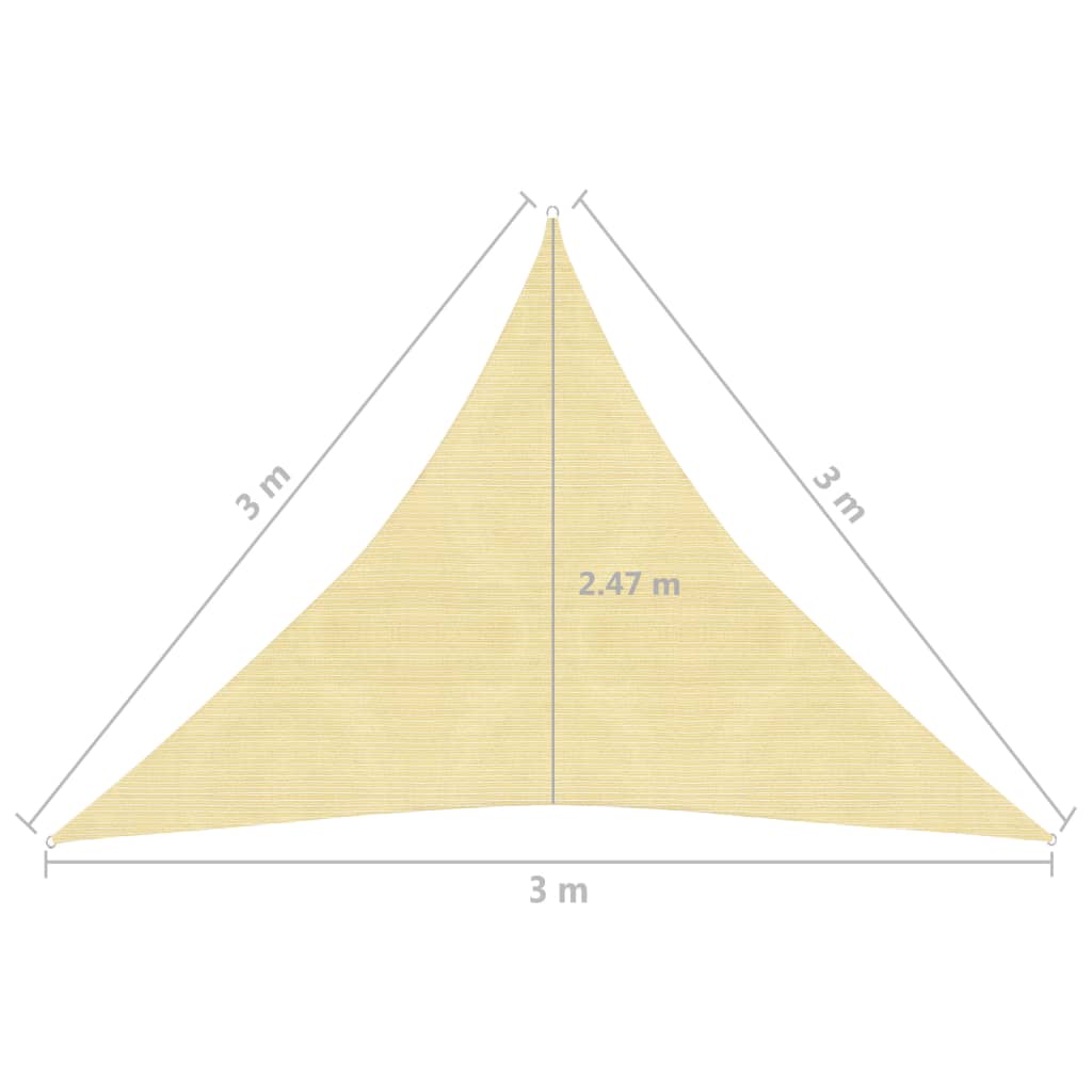 Zonnezeil 160 G/M² Hdpe Beige 3 x 3 x 3 m