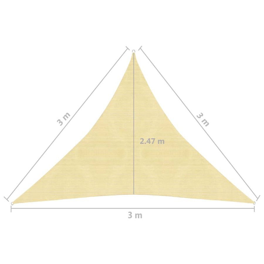 Zonnezeil 160 G/M² Hdpe Beige 3 x 3 x 3 m
