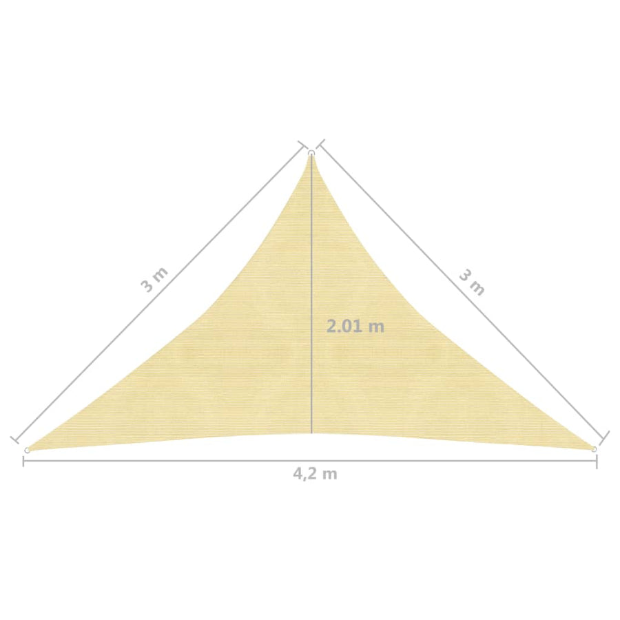 Zonnezeil 160 G/M² 3X3X4,2 M Hdpe Beige 3 x 3 x 4.2 m