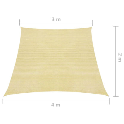 Zonnezeil 160 G/M² Hdpe 3/4 x 2 m Beige