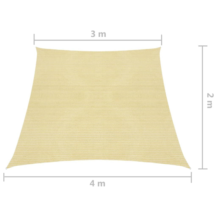 Zonnezeil 160 G/M² Hdpe 3/4 x 2 m Beige