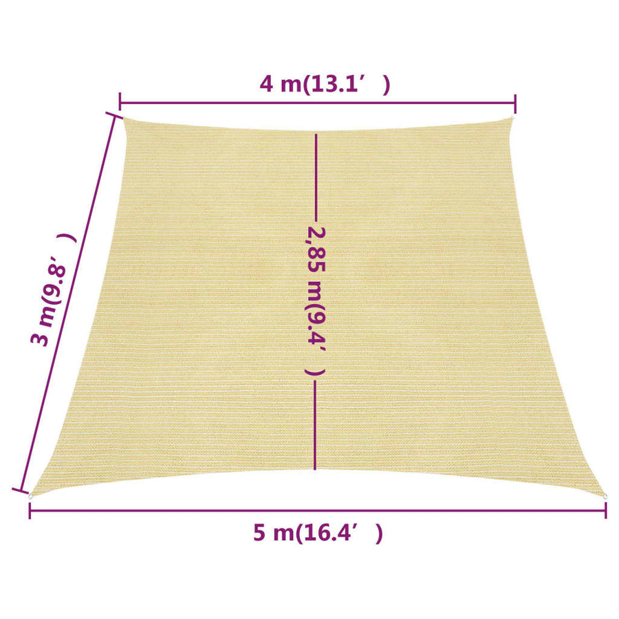 Zonnezeil 160 G/M² Hdpe 4/5 x 3 m Beige