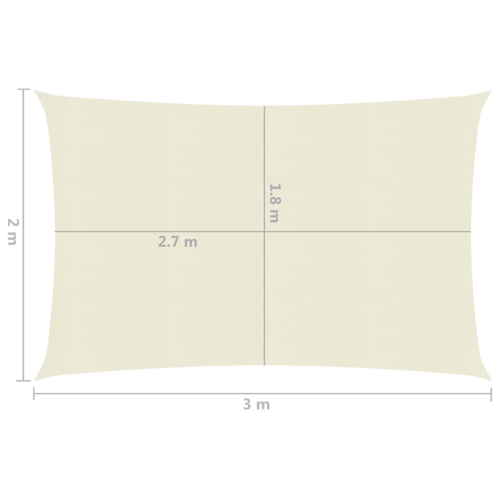 Zonnezeil 160 G/M² 2X3 M Hdpe Kleurig Crème 3 x 2 m