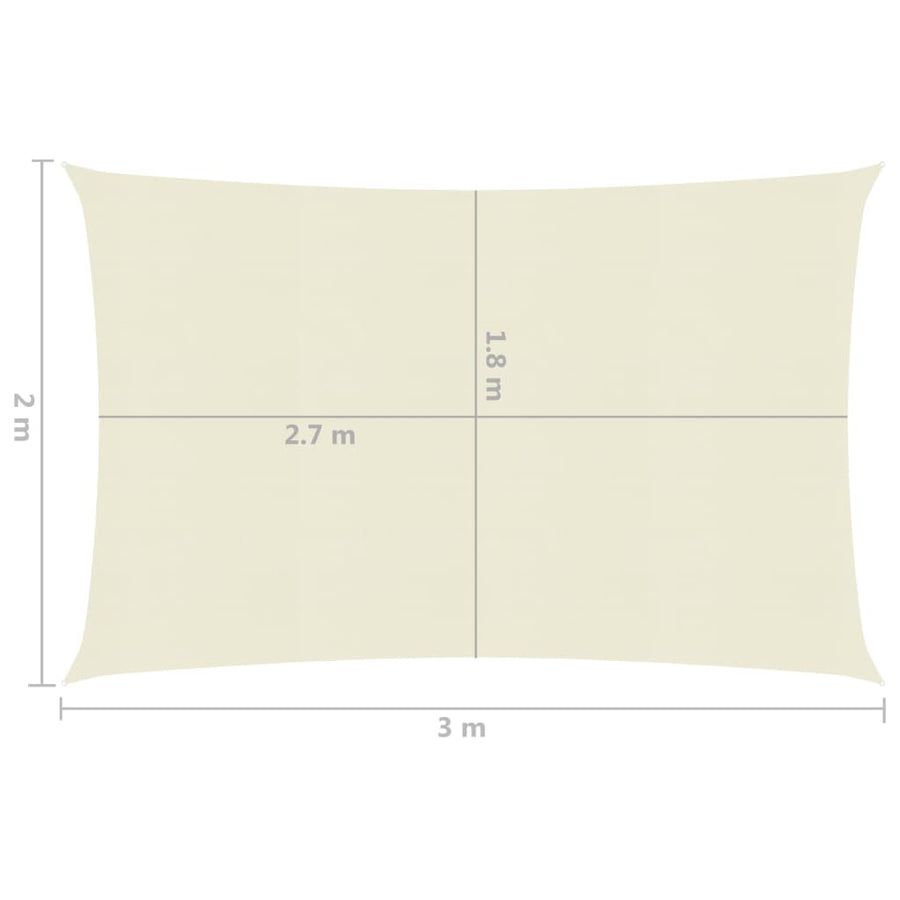 Zonnezeil 160 G/M² 2X3 M Hdpe Kleurig Crème 3 x 2 m
