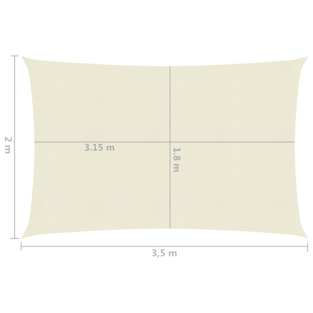 Zonnezeil 160 G/M² 2X3,5 M Hdpe Kleurig Crème 3.5 x 2 m