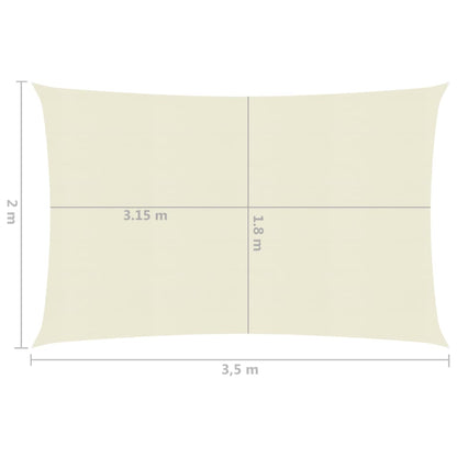 Zonnezeil 160 G/M² 2X3,5 M Hdpe Kleurig Crème 3.5 x 2 m