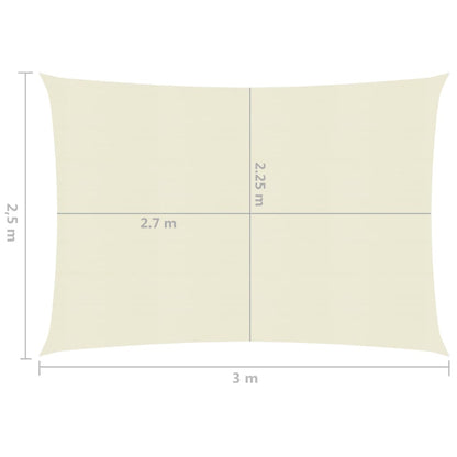 Zonnezeil 160 G/M² 2,5X3 M Hdpe Kleurig Crème 2.5 x 3 m