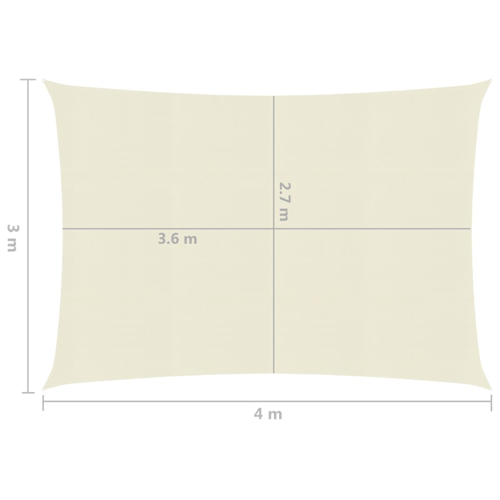 Zonnezeil 160 G/M² Hdpe Kleurig Crème 3 x 4 m