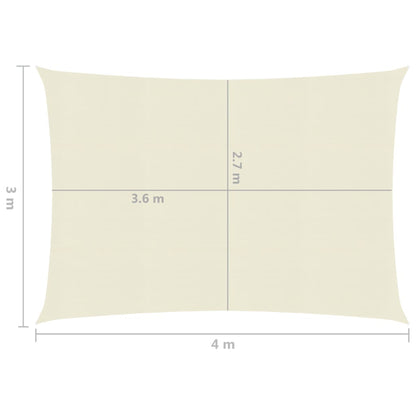 Zonnezeil 160 G/M² Hdpe Kleurig Crème 3 x 4 m