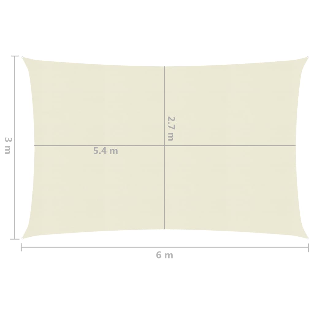 Zonnezeil 160 G/M² Hdpe Kleurig Crème 3 x 6 m