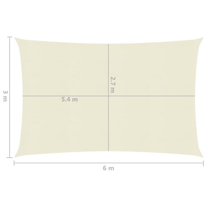 Zonnezeil 160 G/M² Hdpe Kleurig Crème 3 x 6 m