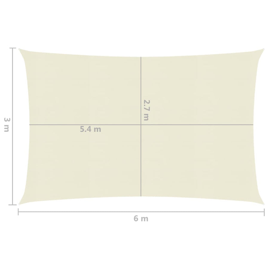 Zonnezeil 160 G/M² Hdpe Kleurig Crème 3 x 6 m