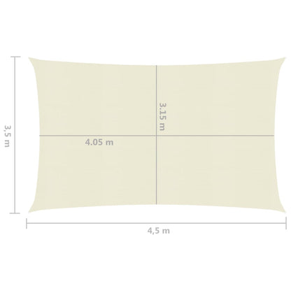 Zonnezeil 160 G/M² 3,5X4,5 M Hdpe Kleurig Crème 3.5 x 4.5 m