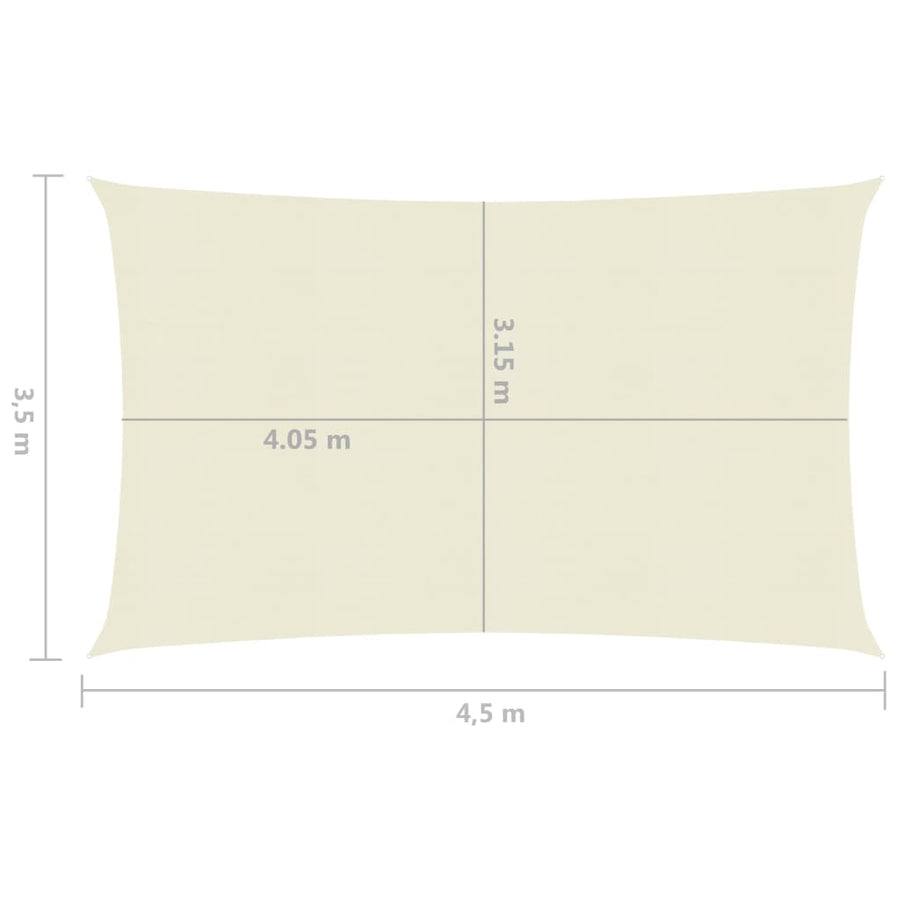 Zonnezeil 160 G/M² 3,5X4,5 M Hdpe Kleurig Crème 3.5 x 4.5 m
