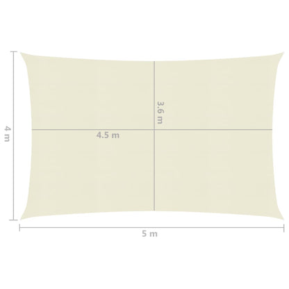 Zonnezeil 160 G/M² 4X5 M Hdpe Crèmekleurig Crème 4 x 5 m