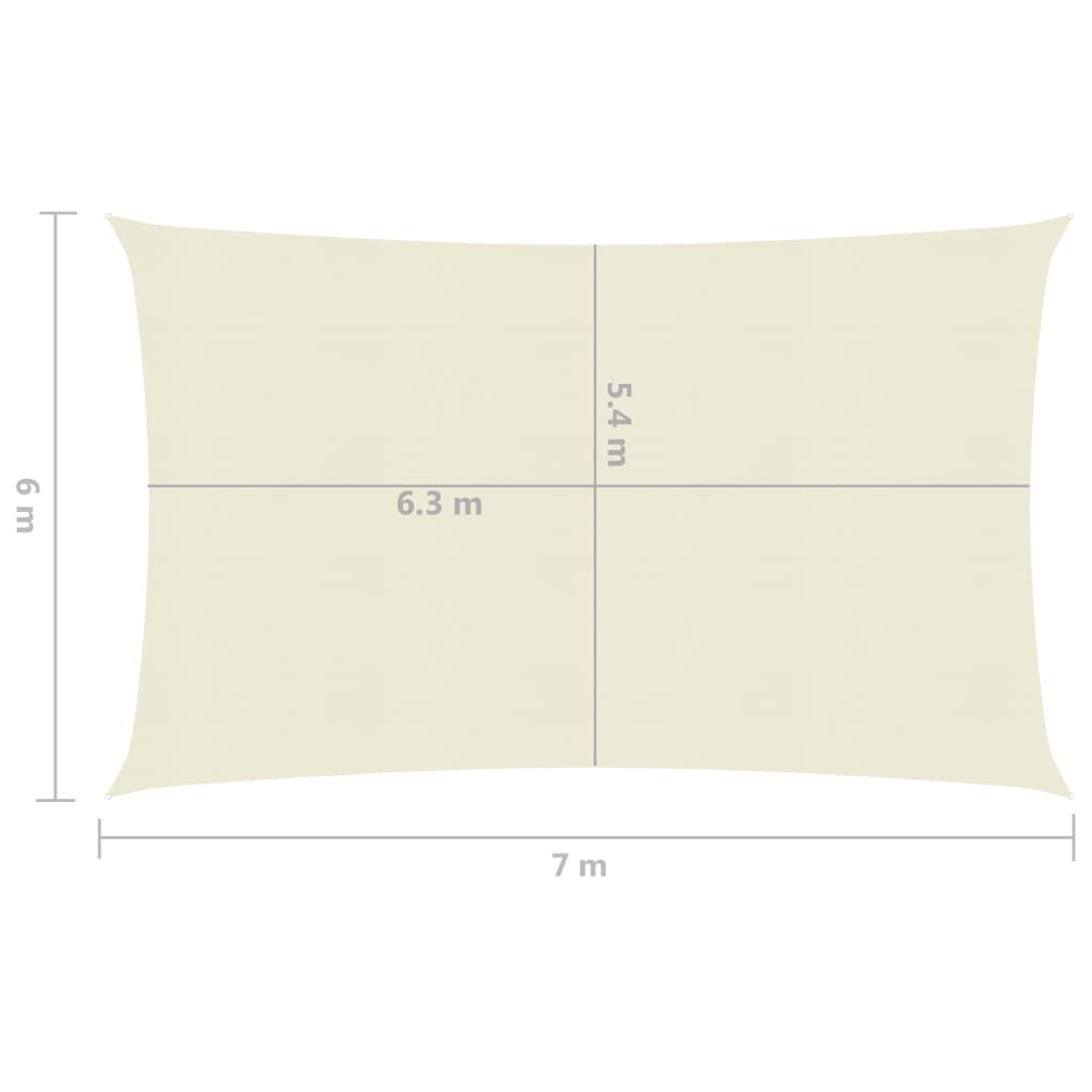Zonnezeil 160 G/M² 6X7 M Hdpe Kleurig Crème 7 x 6 m