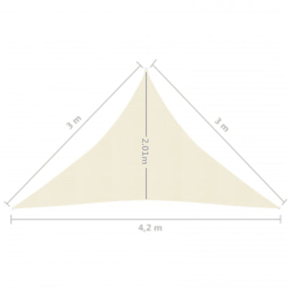 Zonnezeil 160 G/M² 3X3X4,2 M Hdpe Kleurig Crème 3 x 3 x 4.2 m