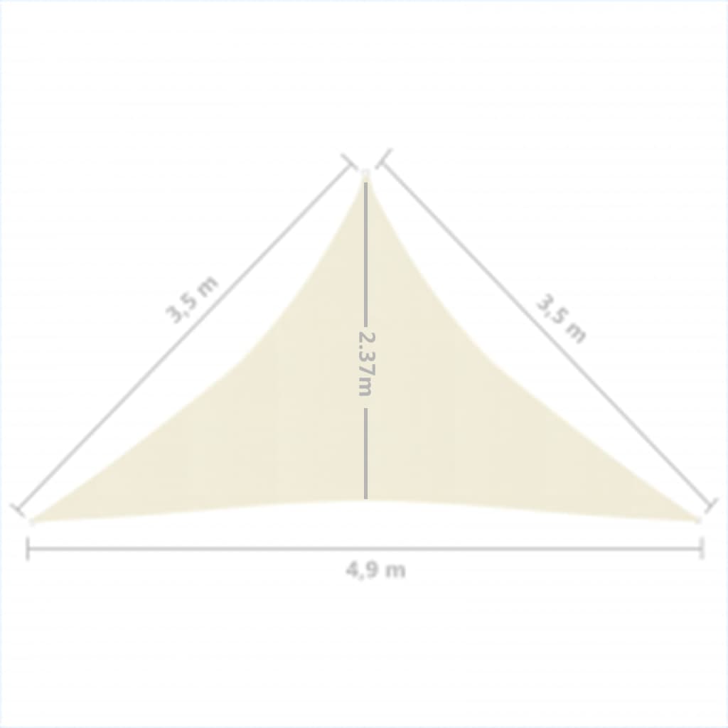 Zonnezeil 160 G/M² 3,5X3,5X4,9 M Hdpe Kleurig Crème 3.5 x 3.5 x 4.9 m