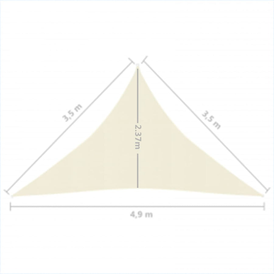 Zonnezeil 160 G/M² 3,5X3,5X4,9 M Hdpe Kleurig Crème 3.5 x 3.5 x 4.9 m