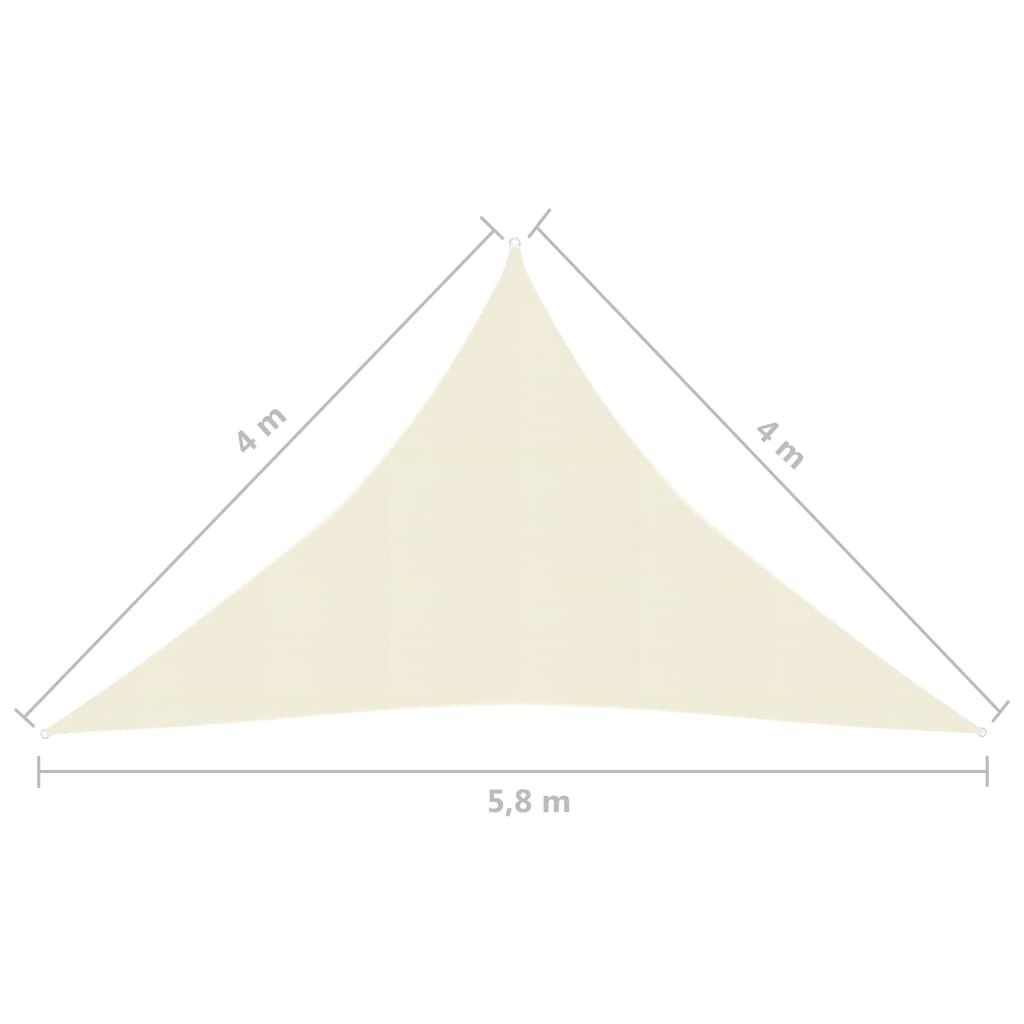 Zonnezeil 160 G/M² 4X4X5,8 M Hdpe Crèmekleurig 4 x 4 x 5.8 m