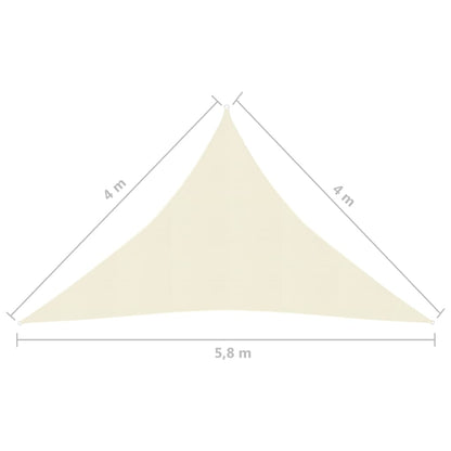 Zonnezeil 160 G/M² 4X4X5,8 M Hdpe Crèmekleurig 4 x 4 x 5.8 m