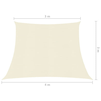 Zonnezeil 160 G/M² Hdpe Kleurig 3/4 x 3 m Crème
