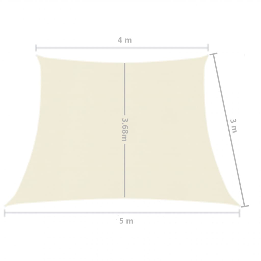 Zonnezeil 160 G/M² Hdpe Kleurig 4/5 x 3 m Crème