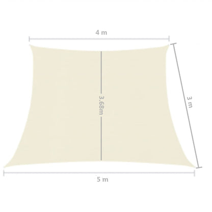 Zonnezeil 160 G/M² Hdpe Kleurig 4/5 x 3 m Crème