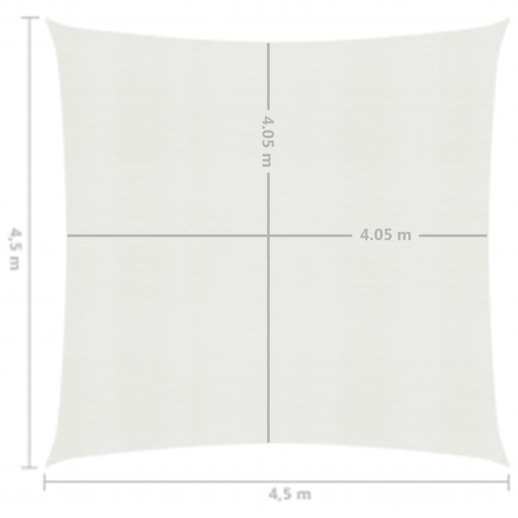 Zonnezeil 160 g/m² 4,5x4,5 m HDPE wit 4.5 x 4.5 m Wit