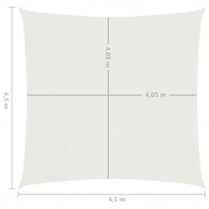 Zonnezeil 160 g/m² 4,5x4,5 m HDPE wit 4.5 x 4.5 m Wit